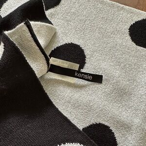 kensie Black and Cream Polka Dot Infinite Scarf